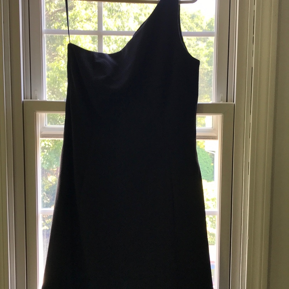 Talbots Black Asymmetrical A-Line Dress Vintage Size 16 NWOT